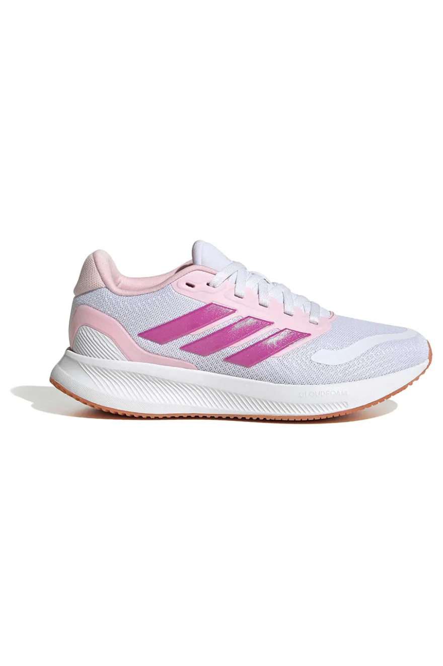 Scarpe running bianche e rosa in mesh con suola Cloudfoam Adidas Runfalcon 5 J
