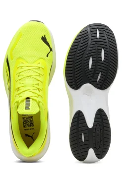 Scarpe running giallo fluo in mesh traspirante con suola leggera Puma Pounce Lite