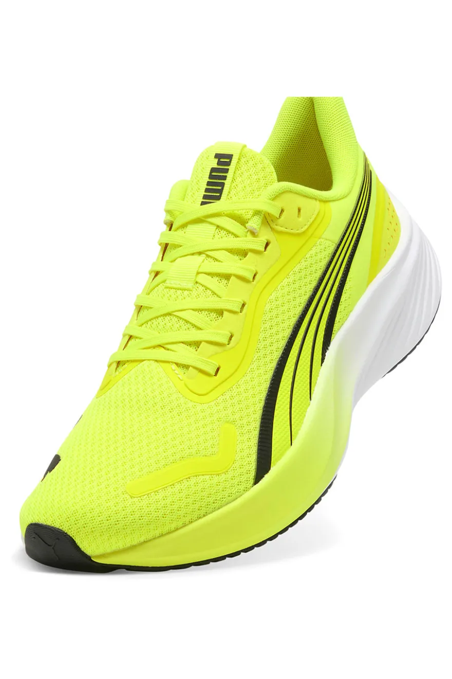 Scarpe running giallo fluo in mesh traspirante con suola leggera Puma Pounce Lite
