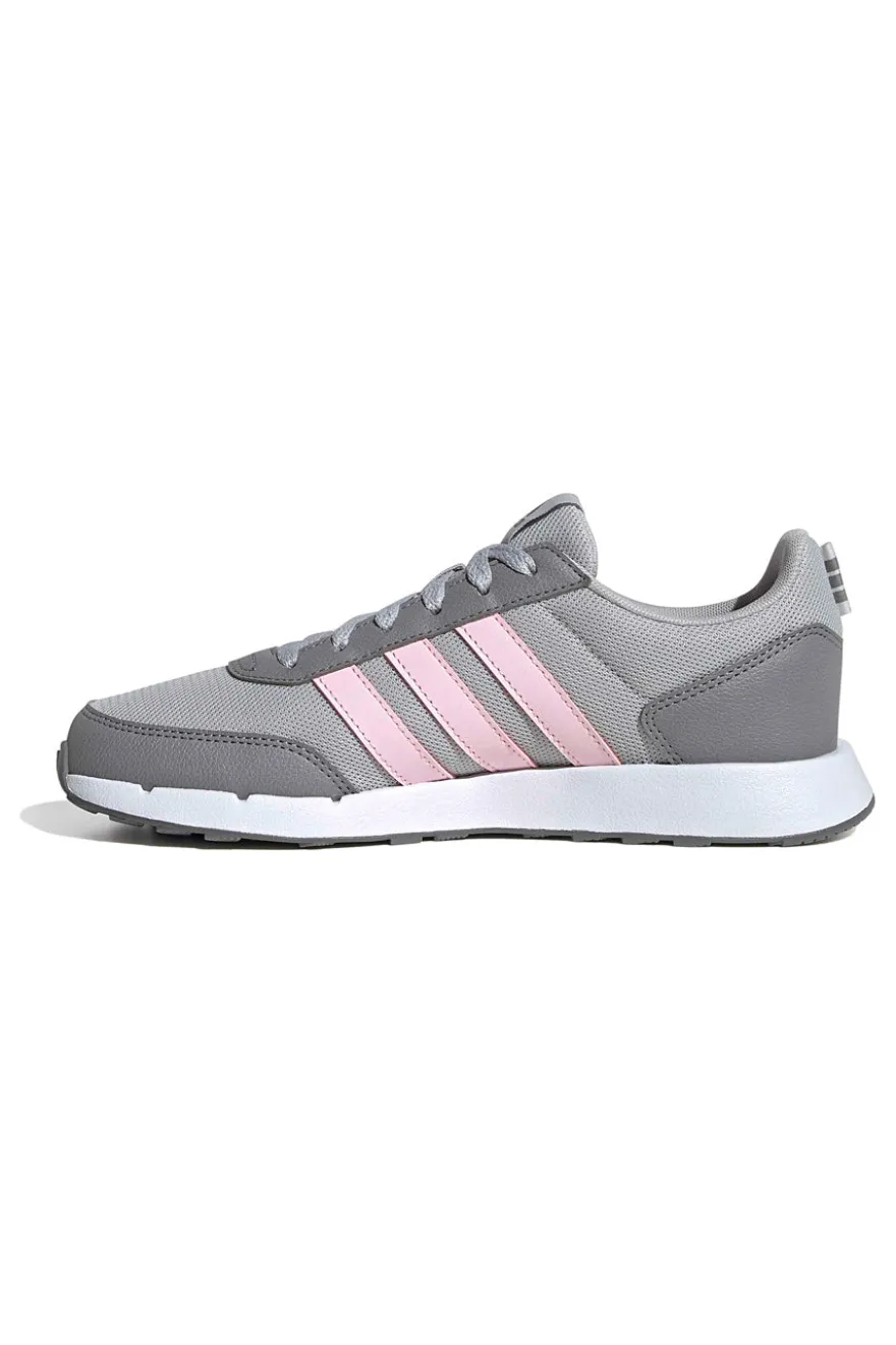 Scarpe running grigie in mesh con strisce rosa Adidas Run 50s