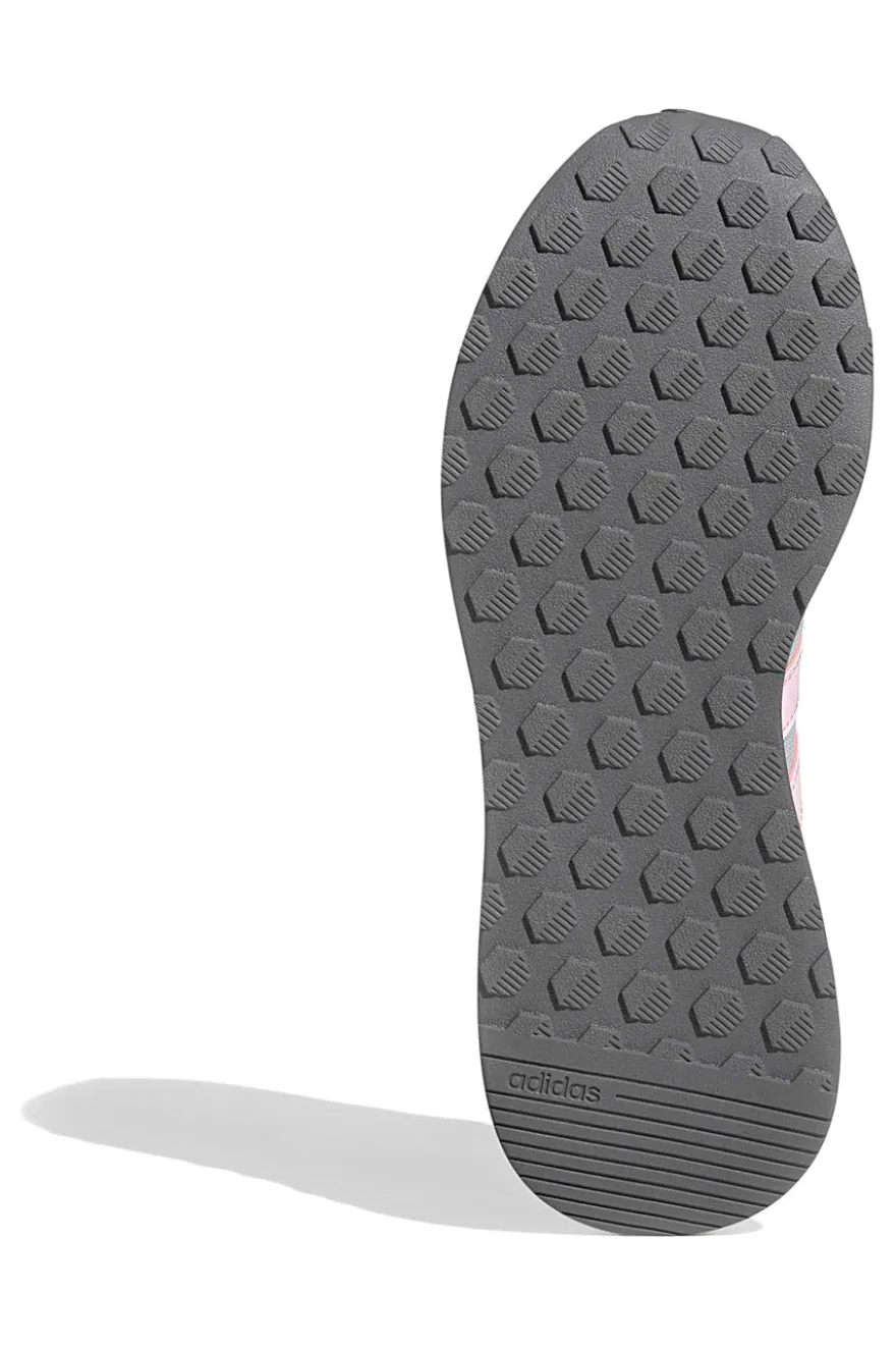 Scarpe running grigie in mesh con strisce rosa Adidas Run 50s