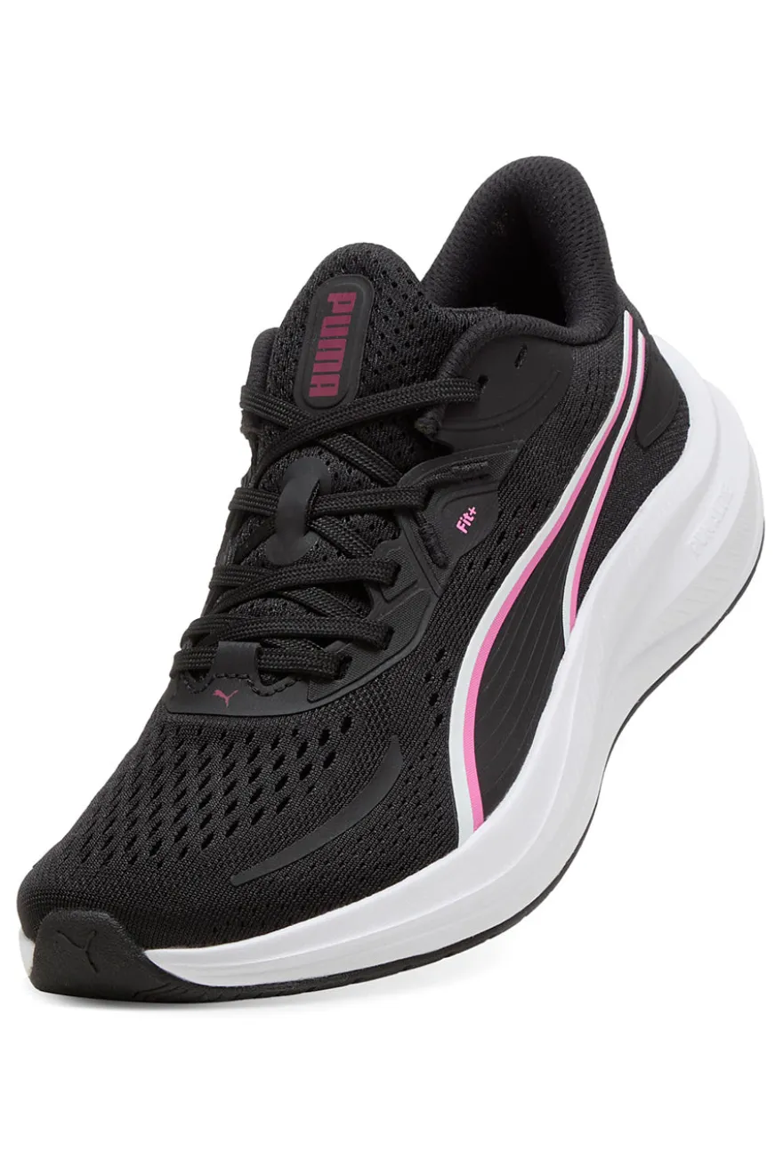 Scarpe running nere in mesh con dettagli rosa Puma Skyrocket Lite 2