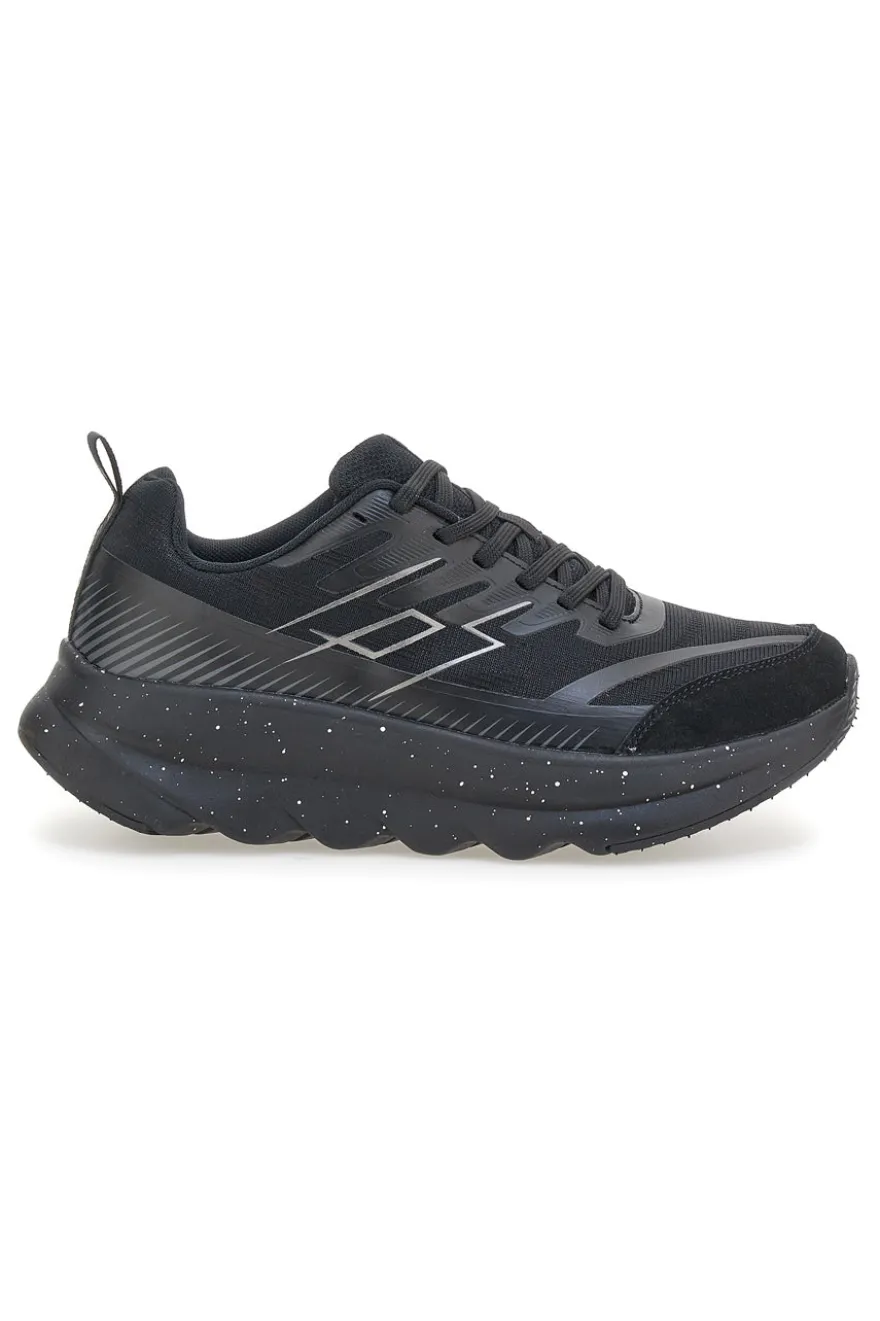 Scarpe running nere total black con suola ammortizzata Lotto Run 60 AMF