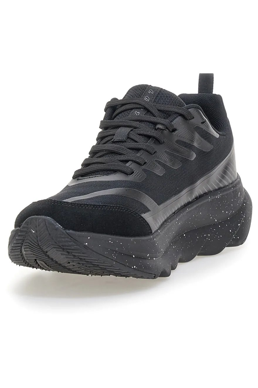Scarpe running nere total black con suola ammortizzata Lotto Run 60 AMF