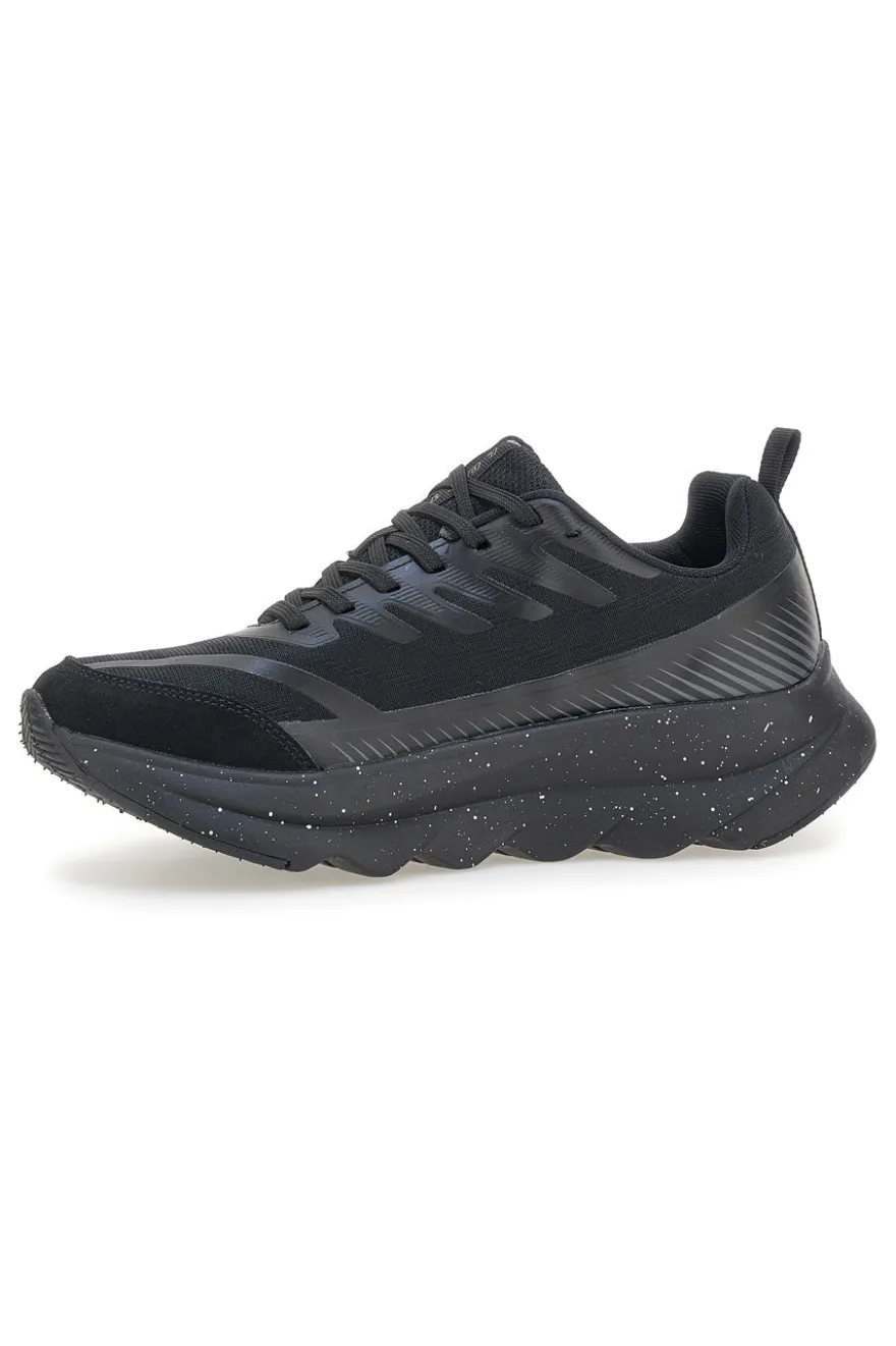 Scarpe running nere total black con suola ammortizzata Lotto Run 60 AMF