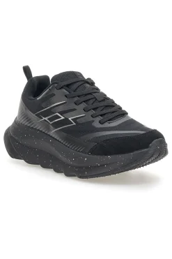 Scarpe running nere total black con suola ammortizzata Lotto Run 60 AMF