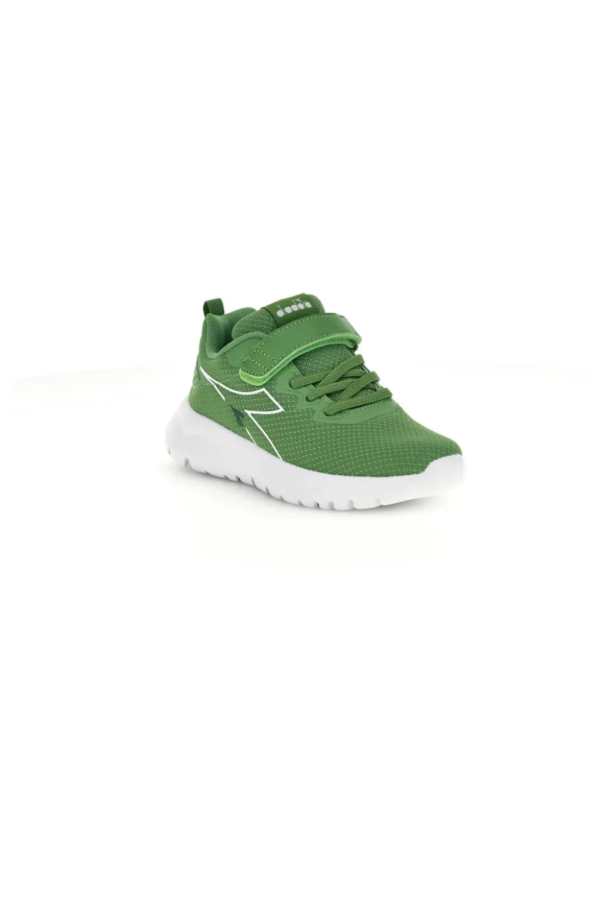 Scarpe running verdi con chiusura a strappo e lacci Diadora Evo Run Ps