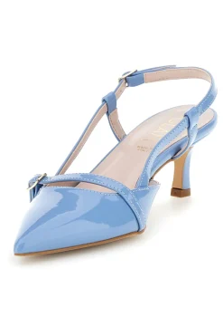 Scarpe slingback azzurre a punta con cinturini Pittarello glam 3790
