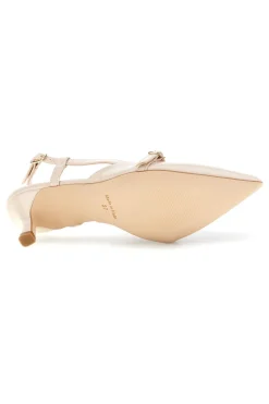 Scarpe slingback panna a punta con cinturini Pittarello glam 3790