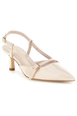 Scarpe slingback panna a punta con cinturini Pittarello glam 3790