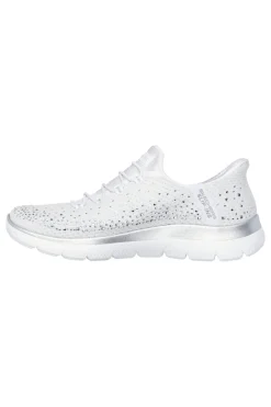 Scarpe slip ins bianco con strass in mesh Skechers Summits brilliant shine