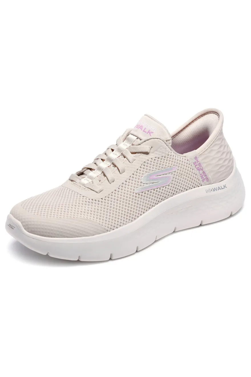 Scarpe slip ins off white in mesh Skechers Go walk flex grand entry