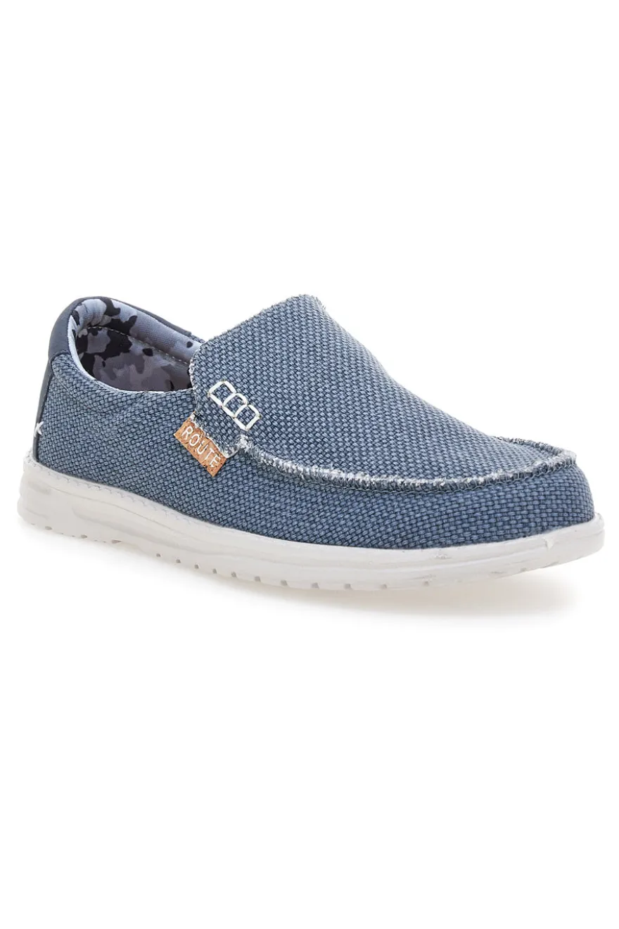 Scarpe slip on blu in tessuto Route 66 RO41817