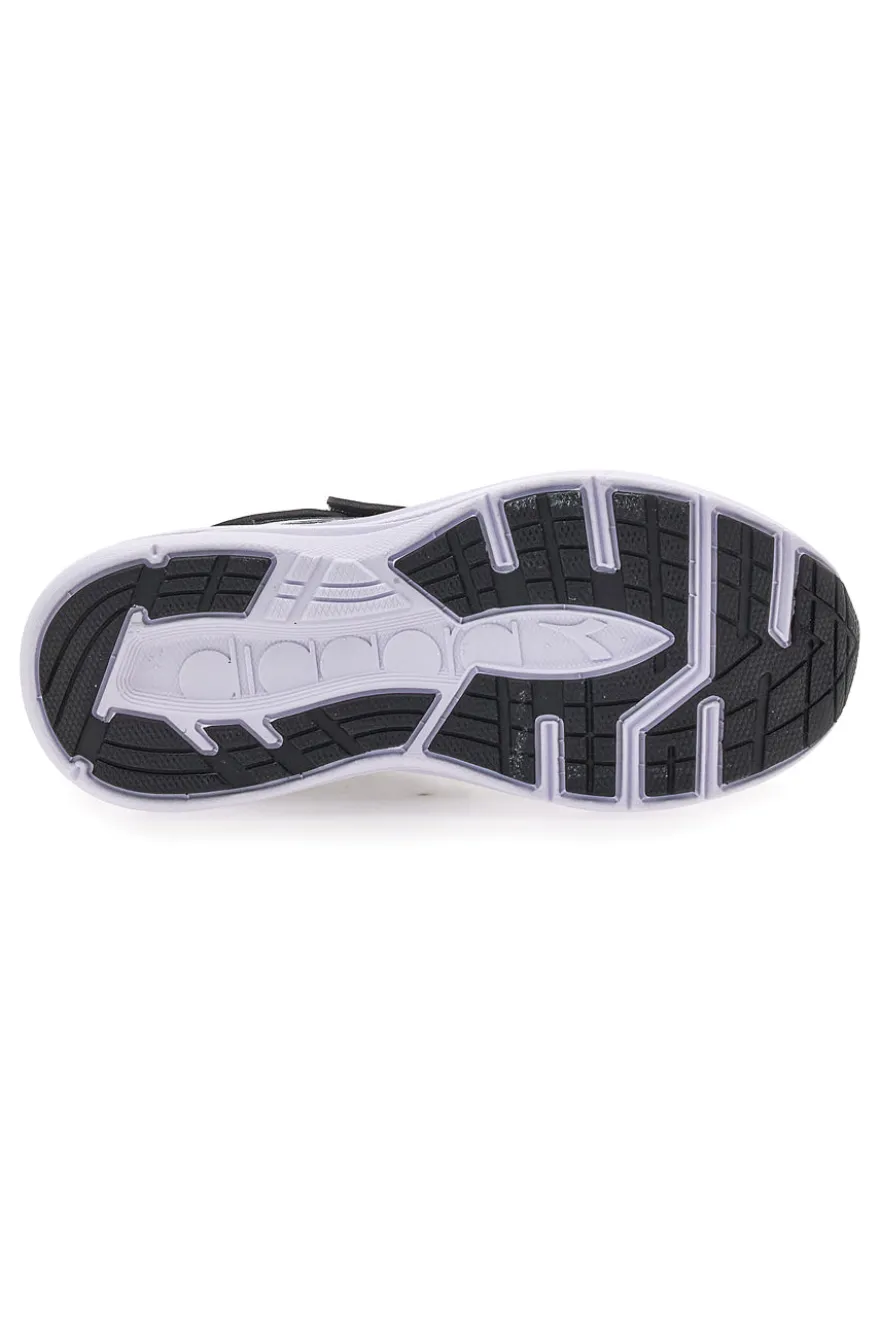 Scarpe sportive grigie con dettagli arancioni e chiusura a strappo Diadora SNIPE 3 JR