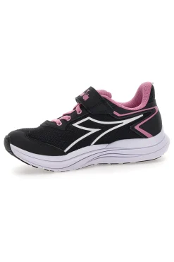 Scarpe sportive nere con dettagli rosa e strappo Diadora Snipe 3 JR