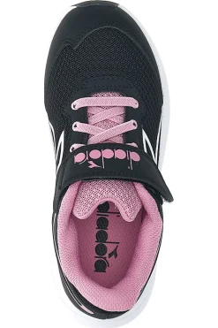 Scarpe sportive nere con dettagli rosa e chiusura a strappo Diadora SNIPE 3 JR