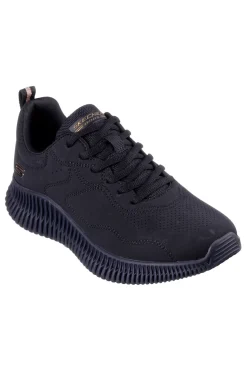 Scarpe sportive nere leggere con suola scolpita Skechers Bobs Geo How Marvelous