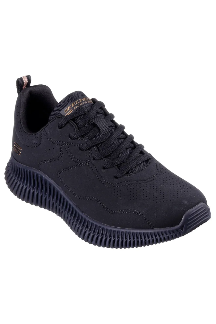 Scarpe sportive nere leggere con suola scolpita Skechers Bobs Geo How Marvelous