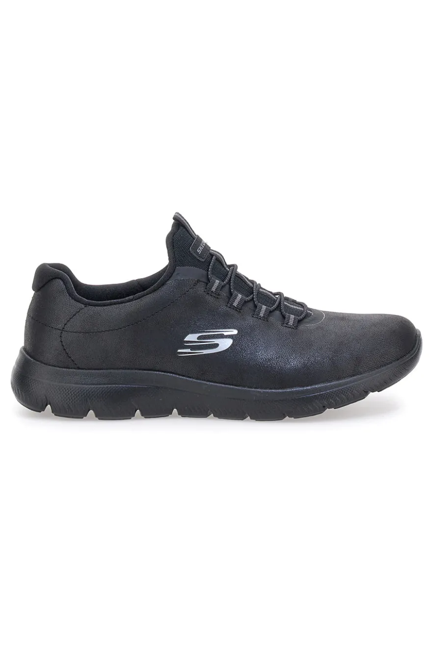 Scarpe sportive nere slip-on leggere Skechers Summits Itz Bazik