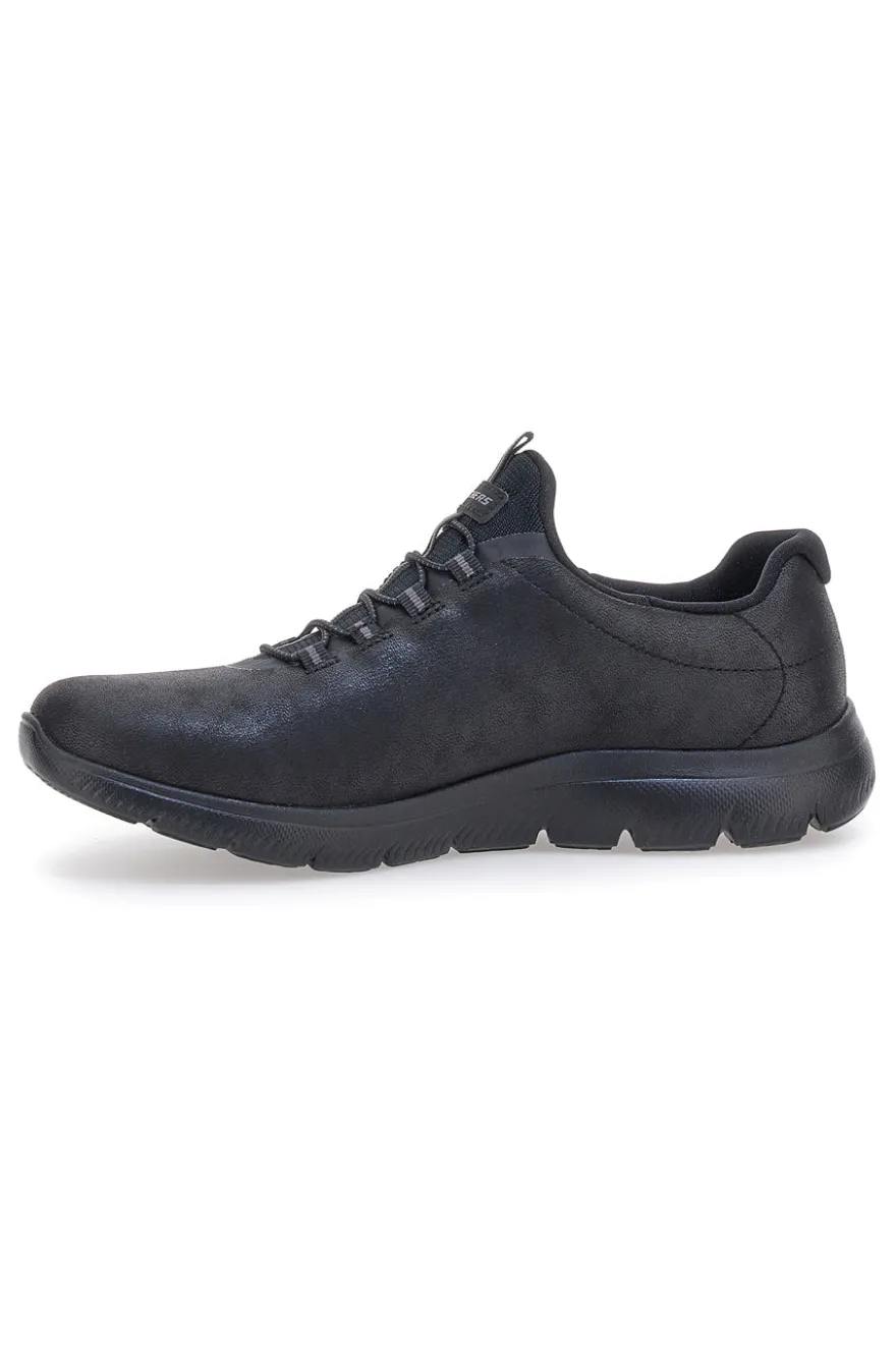Scarpe sportive nere slip-on leggere Skechers Summits Itz Bazik