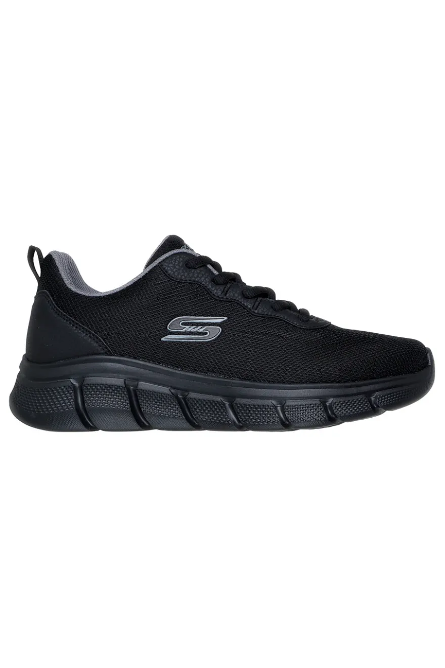 Scarpe sportive nere traspiranti con suola flessibile Skechers Bobs B Flex Icy Edge