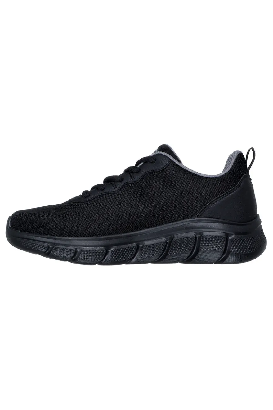 Scarpe sportive nere traspiranti con suola flessibile Skechers Bobs B Flex Icy Edge