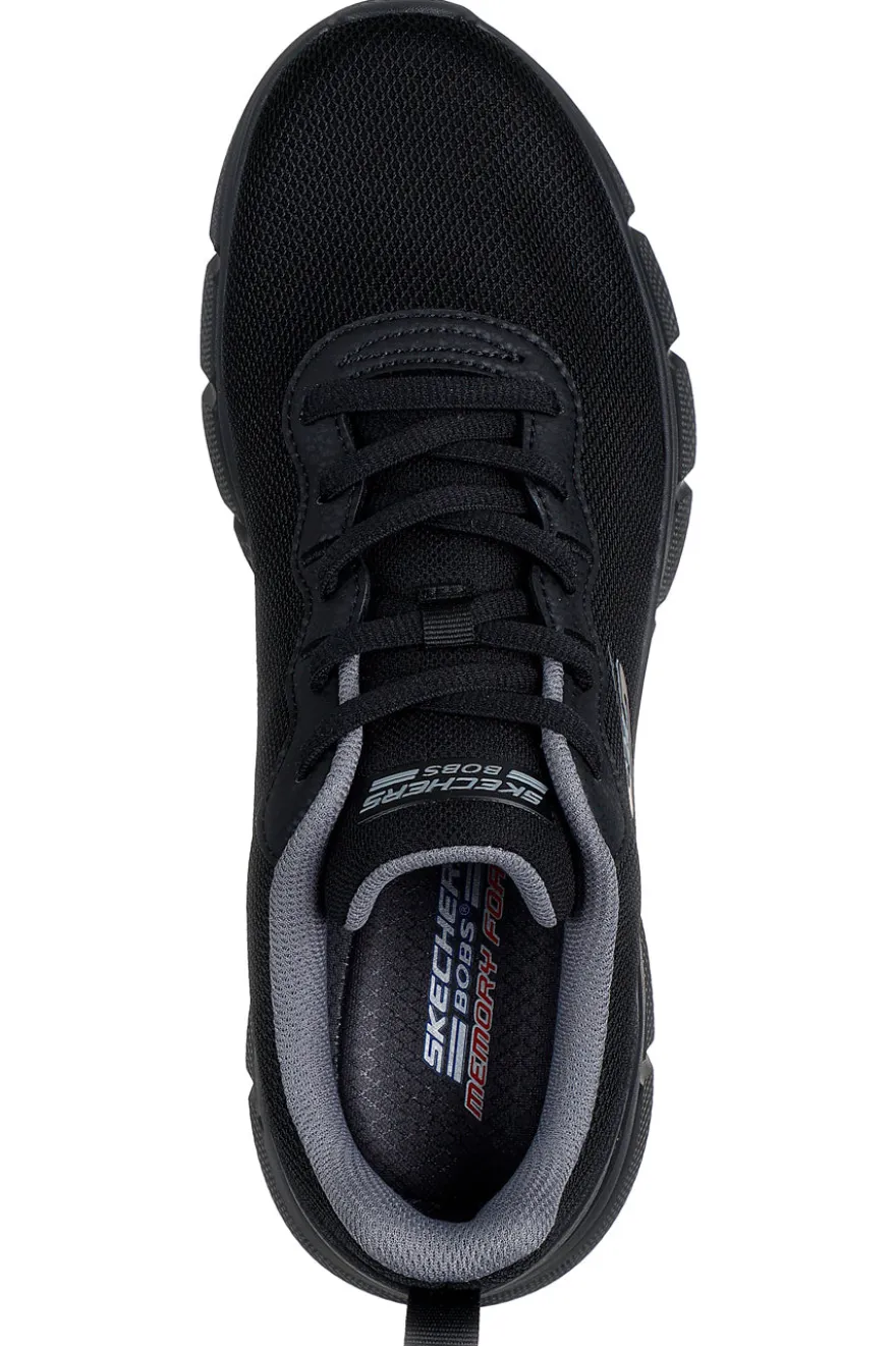 Scarpe sportive nere traspiranti con suola flessibile Skechers Bobs B Flex Icy Edge