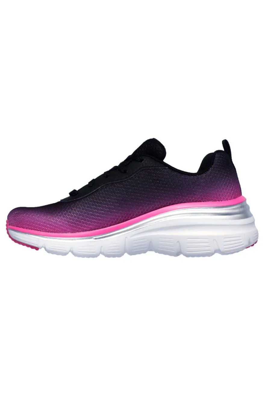 Scarpe sportive nero e rosa con memory foam Skechers Fashion Fit Build Up
