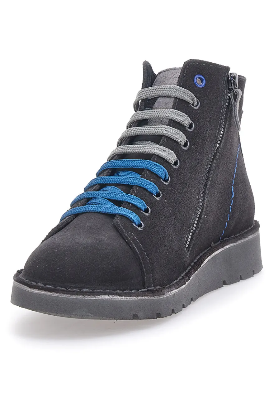 Scarpe Stringate Alte Grigie In Pelle Scamosciata Pittarello Tierra 1280