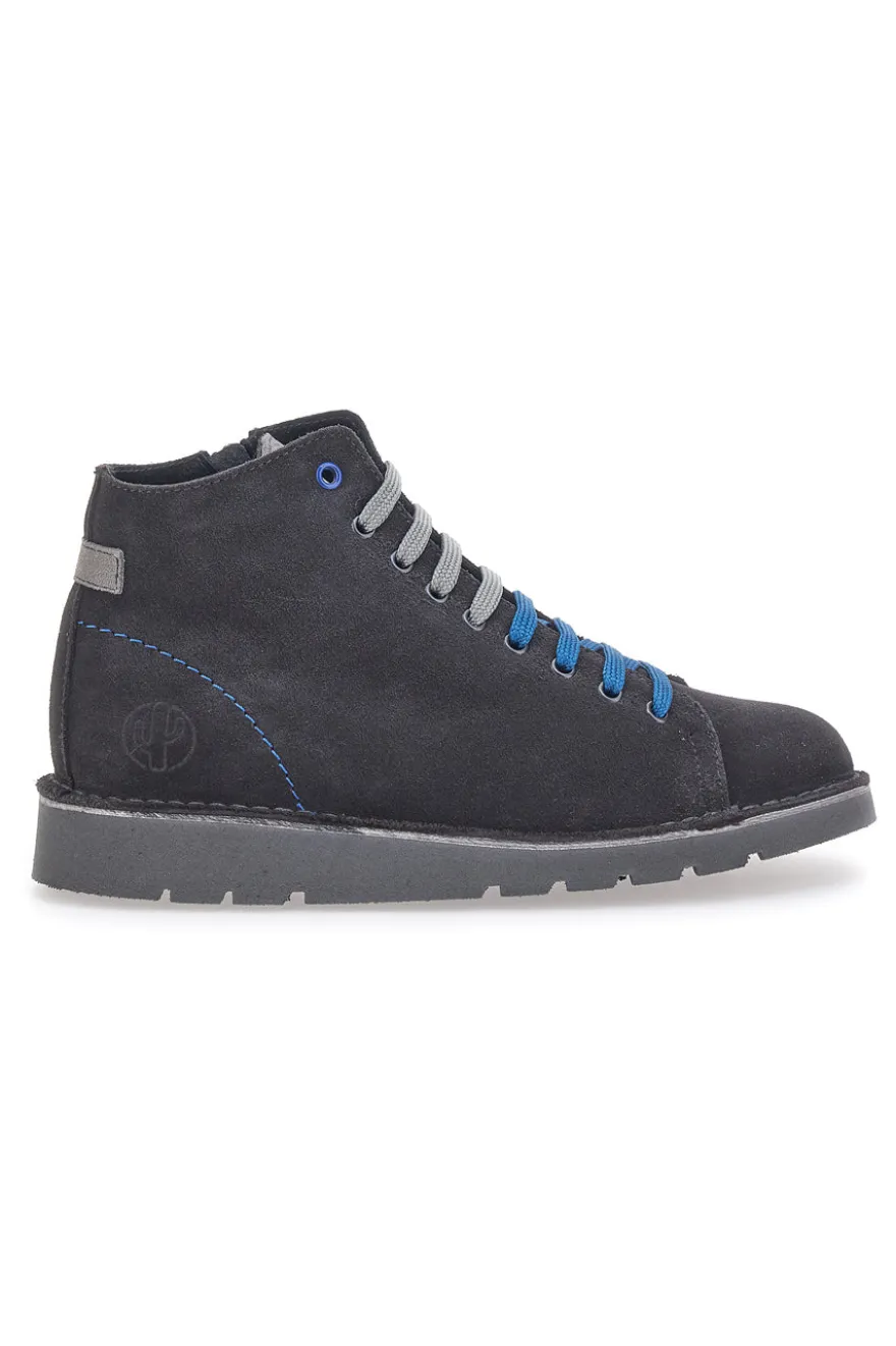 Scarpe Stringate Alte Grigie In Pelle Scamosciata Pittarello Tierra 1280