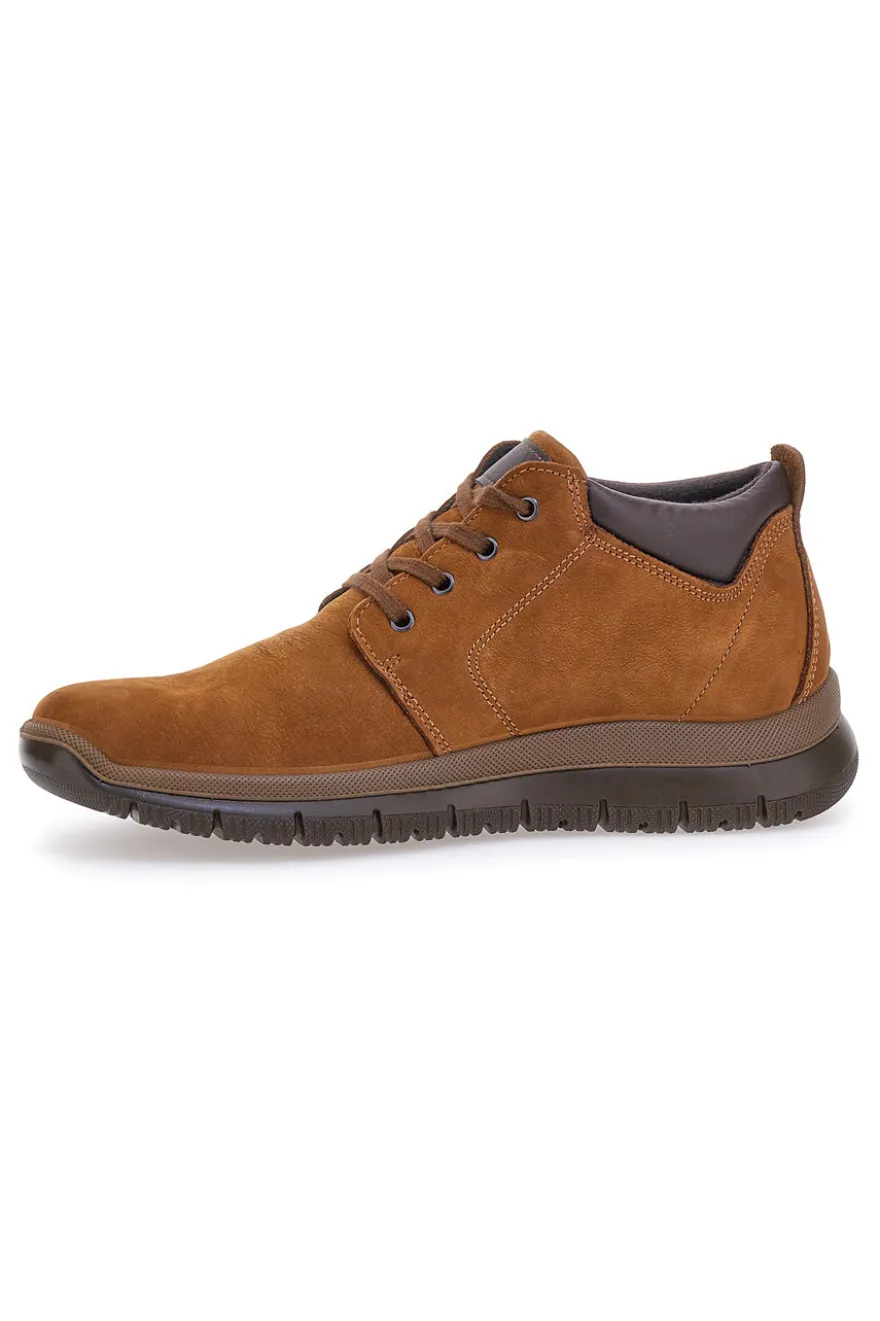 Scarpe Stringate Alte Marroni In Vera Pelle Imac 652250