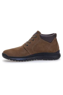 Scarpe Stringate Alte Marrone Fango In Vera Pelle Imac 652250
