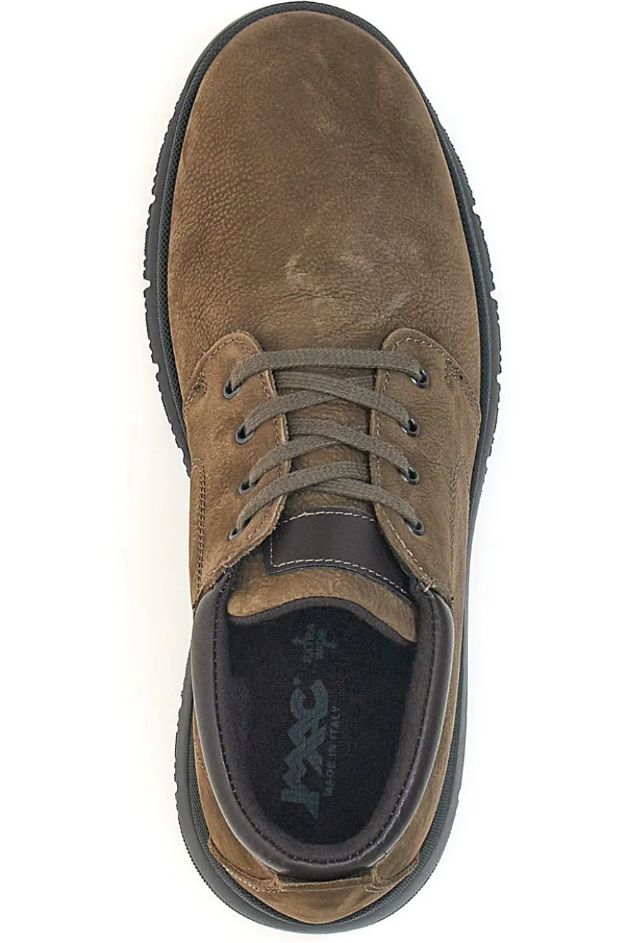 Scarpe Stringate Alte Marrone Fango In Vera Pelle Imac 652250
