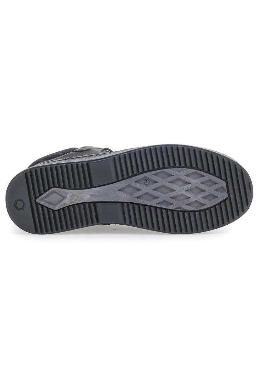 Scarpe Stringate Alte Nere Jhoes Land 324130