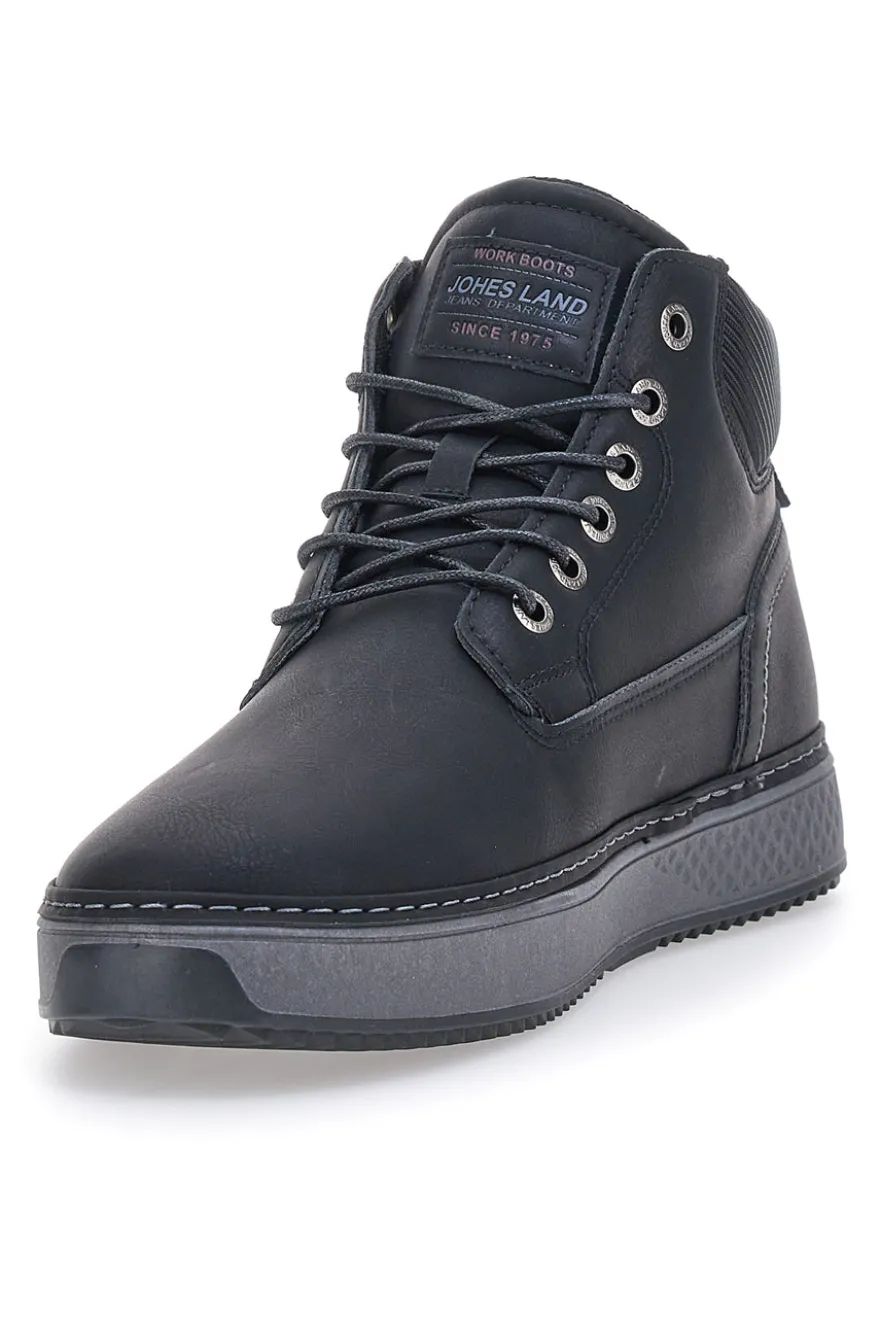 Scarpe Stringate Alte Nere Jhoes Land 324130