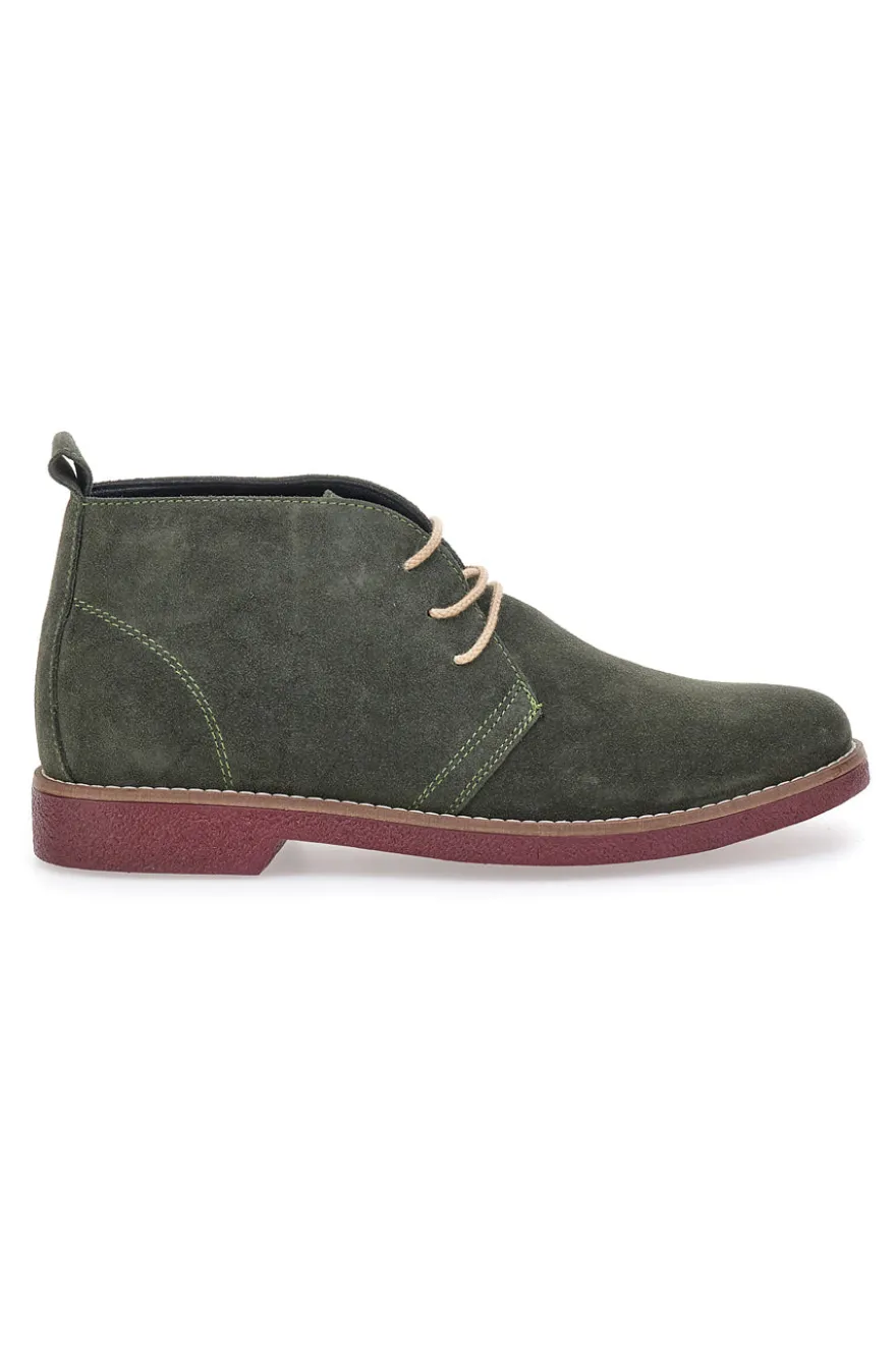 Scarpe Stringate Alte Verdi In Pelle Scamosciata Pittarello Class 322