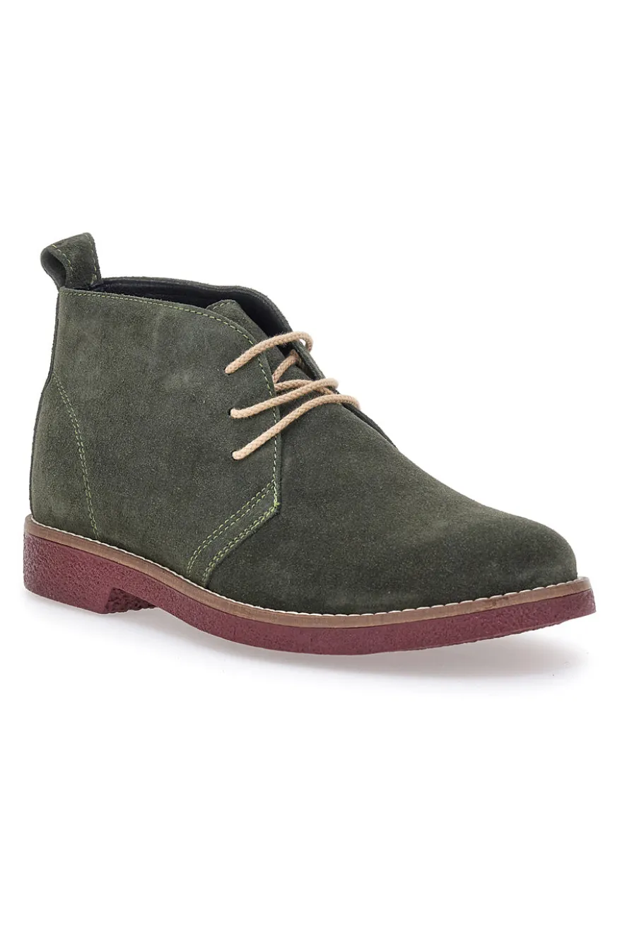 Scarpe Stringate Alte Verdi In Pelle Scamosciata Pittarello Class 322