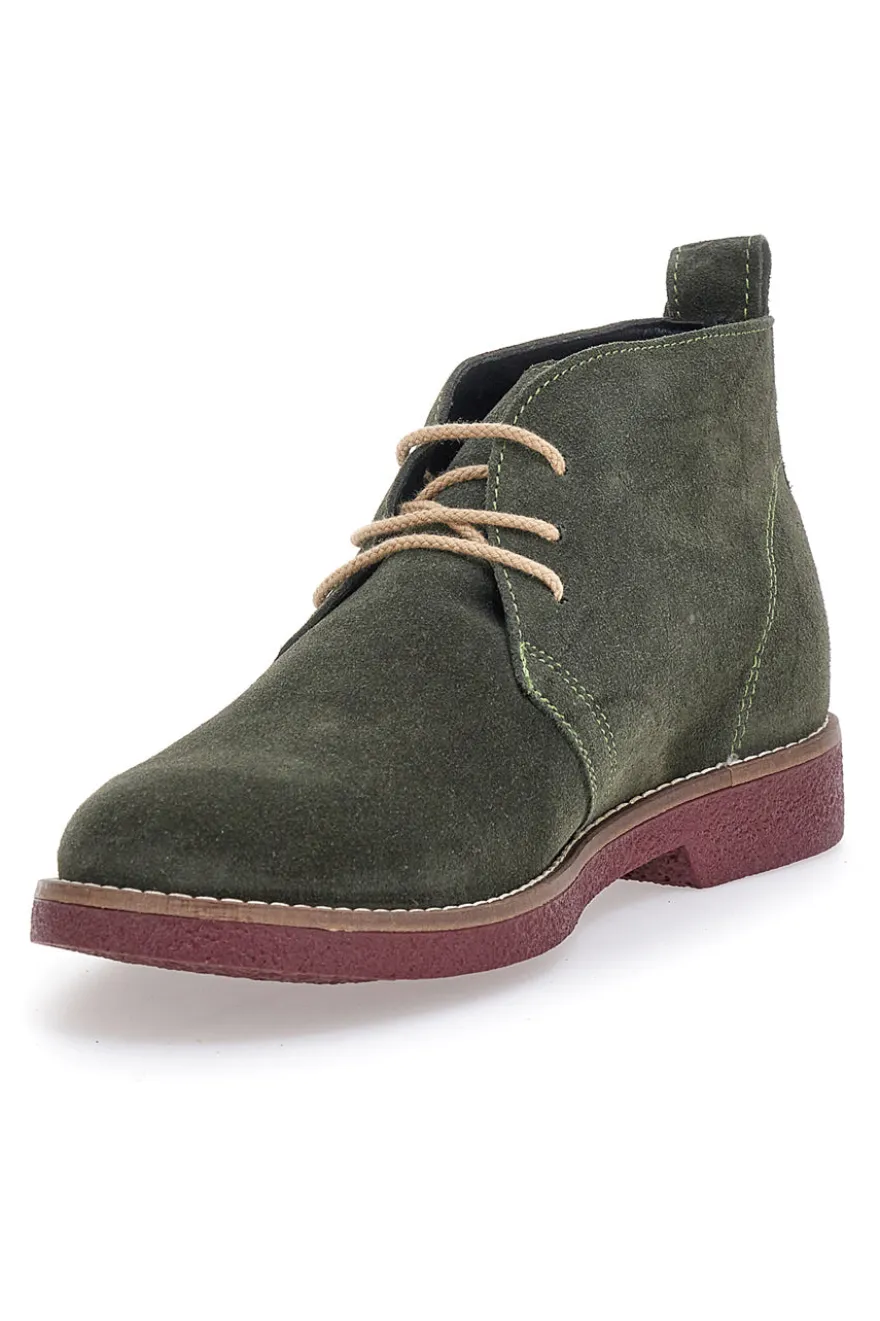 Scarpe Stringate Alte Verdi In Pelle Scamosciata Pittarello Class 322