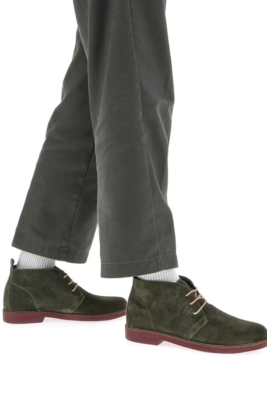 Scarpe Stringate Alte Verdi In Pelle Scamosciata Pittarello Class 322