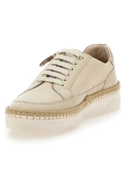 Scarpe Stringate Beige In Vera Pelle Pittarello Active