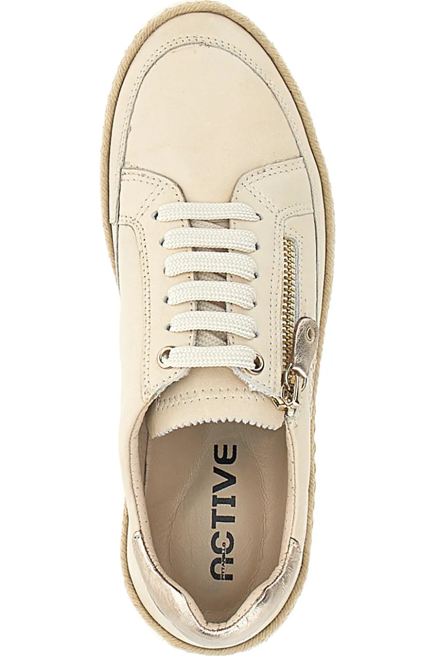 Scarpe Stringate Beige In Vera Pelle Pittarello Active