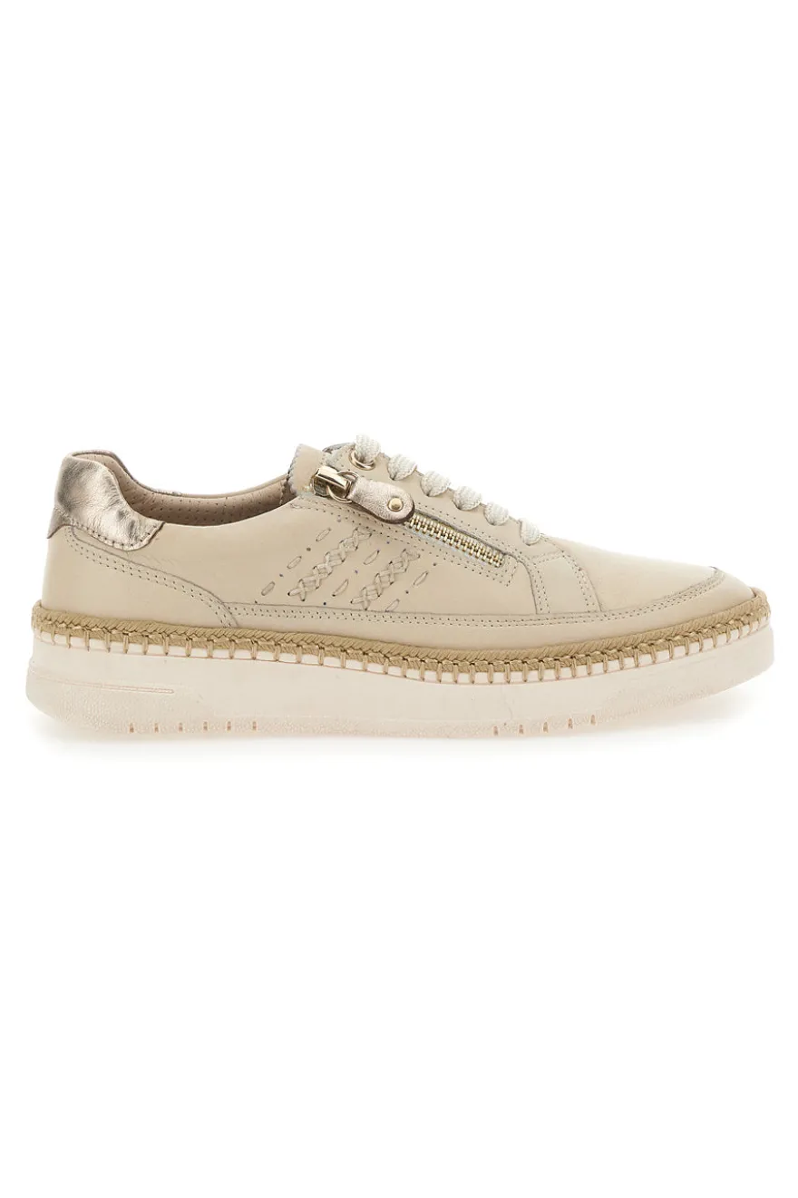 Scarpe Stringate Beige In Vera Pelle Pittarello Active