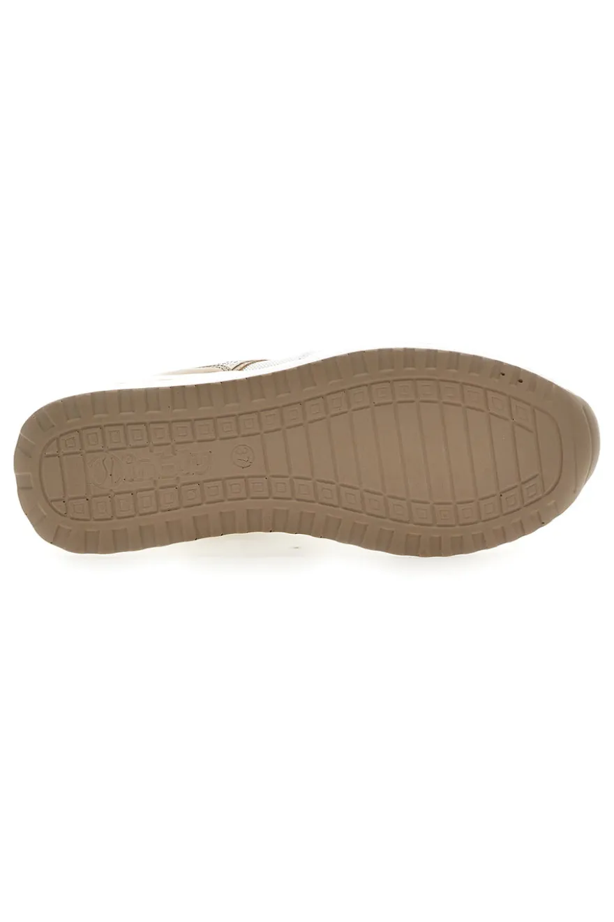 Scarpe Stringate Bianche e Oro con Platform INBLU 422 IN