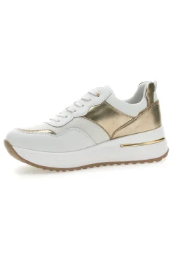 Scarpe Stringate Bianche e Oro con Platform INBLU 422 IN