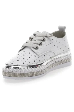 Scarpe Stringate Bianche con Strass Cafè Cost 23011
