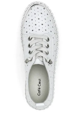 Scarpe Stringate Bianche con Strass Cafè Cost 23011