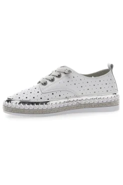 Scarpe Stringate Bianche con Strass Cafè Cost 23011