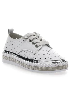 Scarpe Stringate Bianche con Strass Cafè Cost 23011