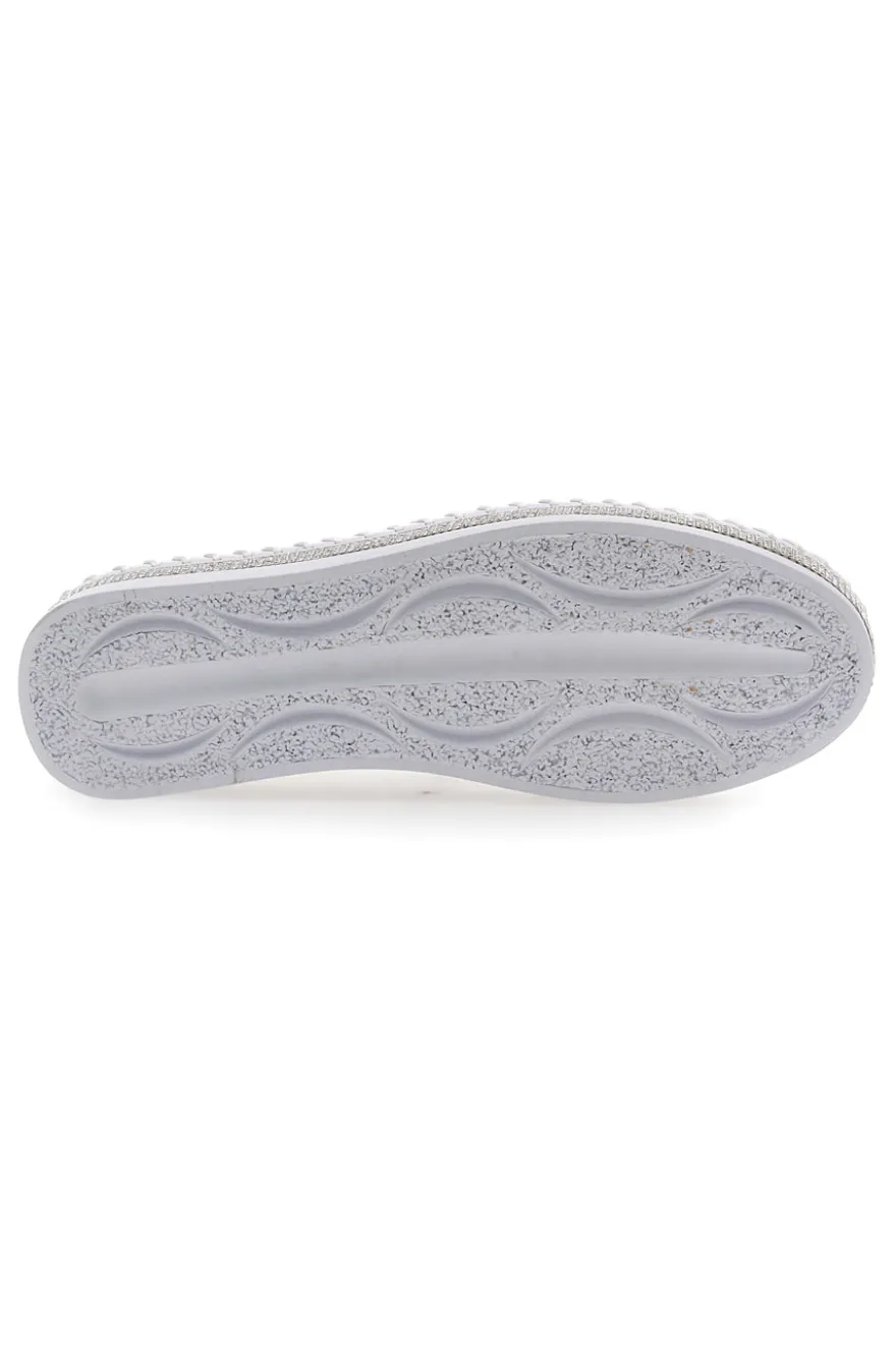 Scarpe Stringate Bianche con Strass Cafè Cost 23011