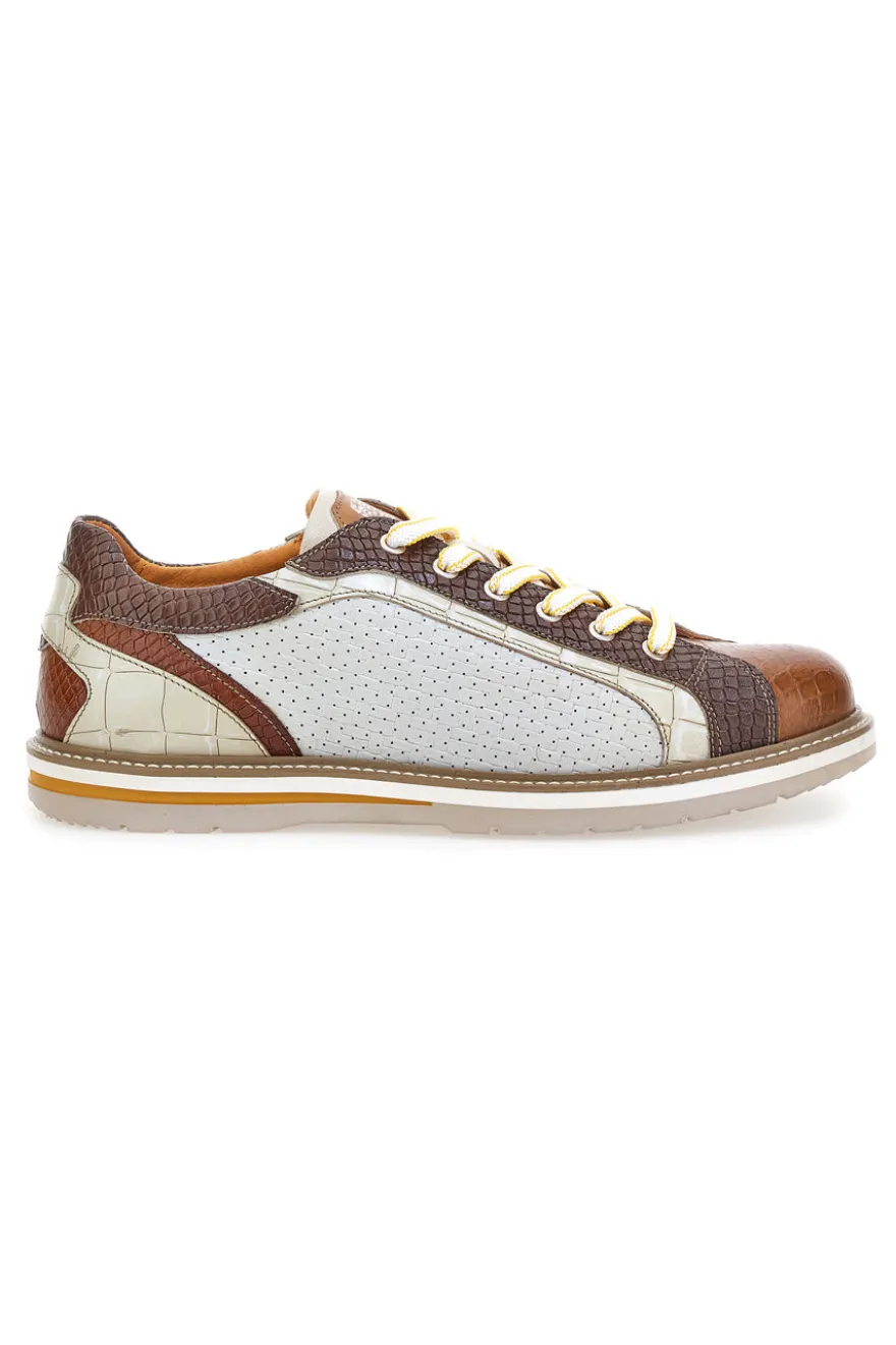 Scarpe stringate bianche con dettagli stampa cocco Pittarello Eco 26122922 da Uomo | Pittarello